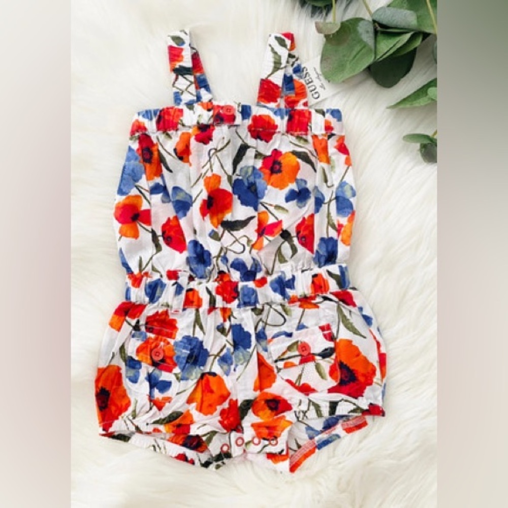 Guess floral tank onesie romper